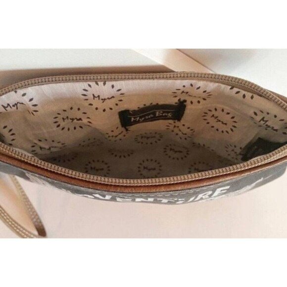 Myra Adventure Begins Bag Canvas Leather  Travelers Pouch Wristlet Small - Picture 4 of 8